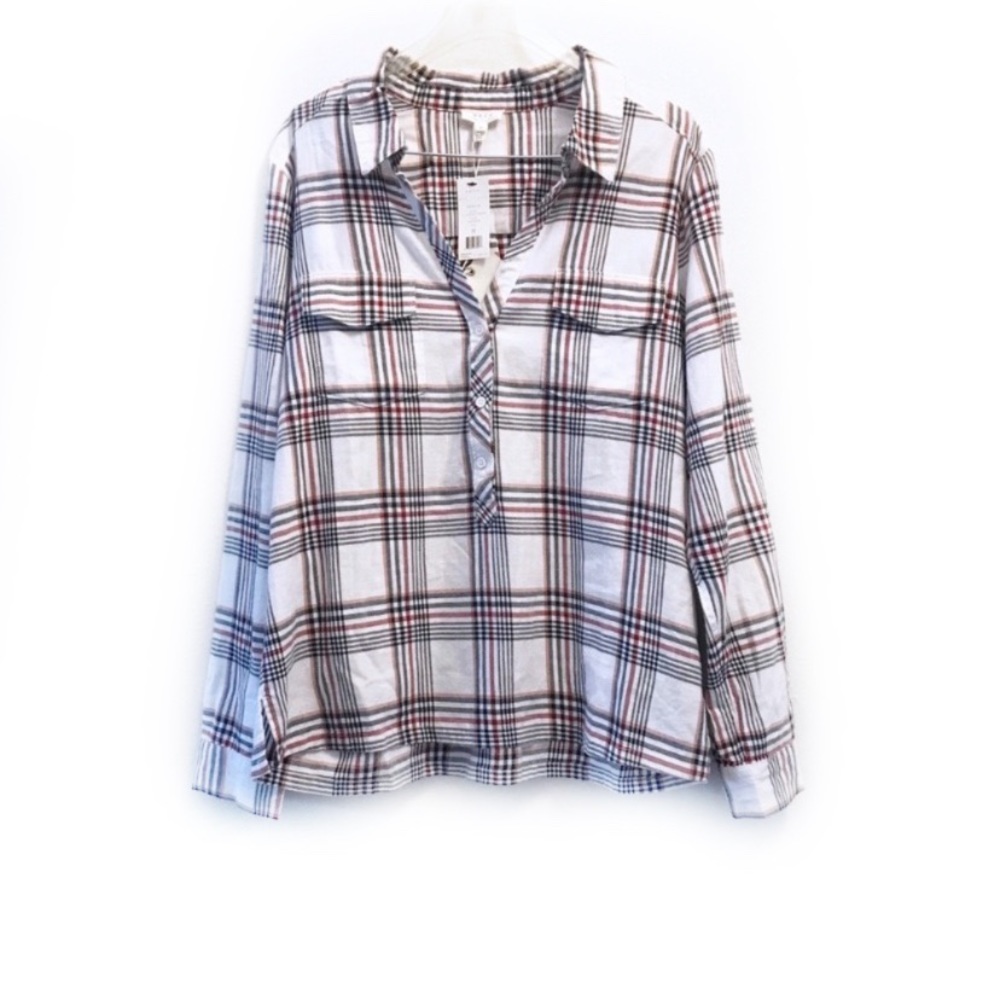 NEW Soft Joie Antolina Plaid Button Down Shirt Med